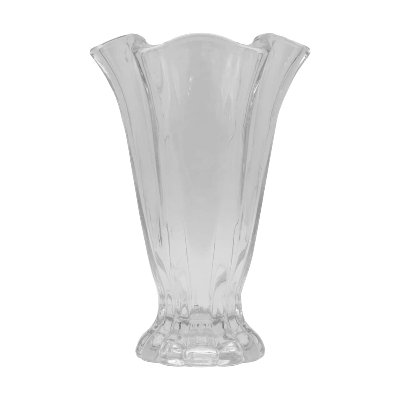 Vase cannelé en forme de tulipe en verre transparent de 21,6 cm d’Ashland
